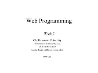 Web Programming Week 2