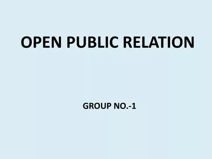 open public relation