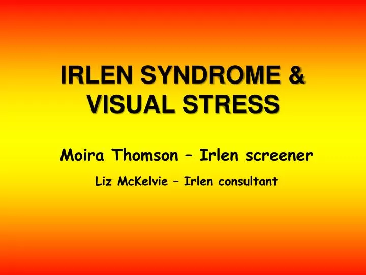 irlen syndrome visual stress