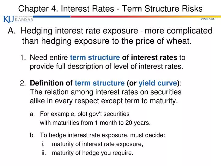 chapter 4 interest rates term structure risks