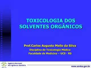 toxicologia dos solventes org nicos