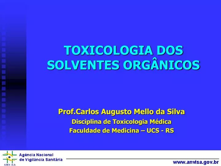 toxicologia dos solventes org nicos