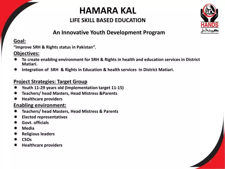 hamara kal life skill based education an innovative youth development program
