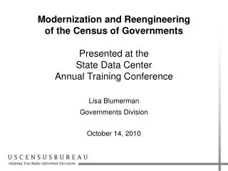 Lisa Blumerman Governments Division October 14, 2010