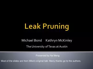 Leak Pruning