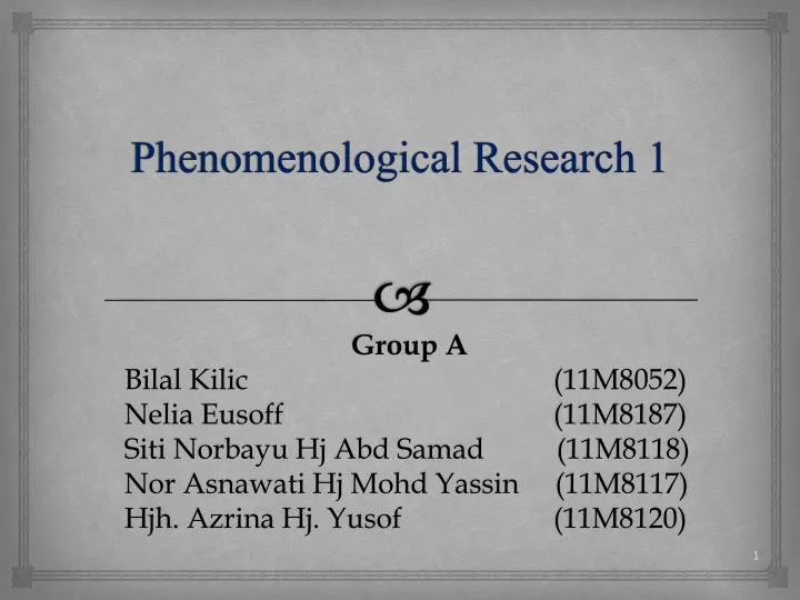phenomenological research 1