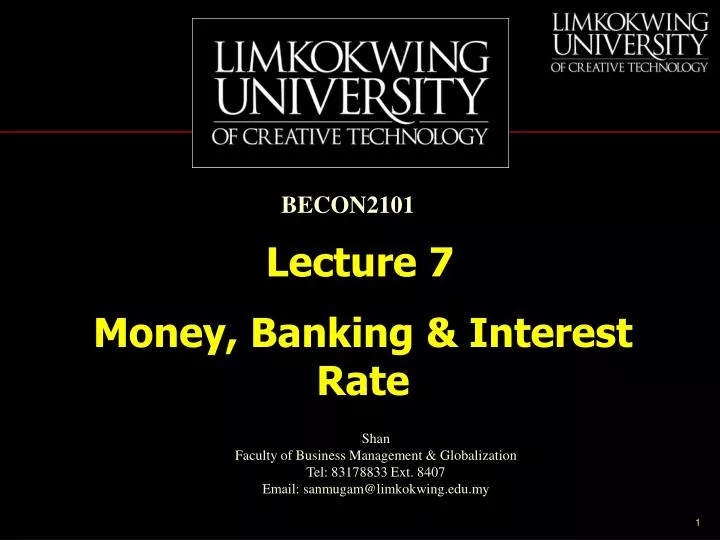 money banking interest rate