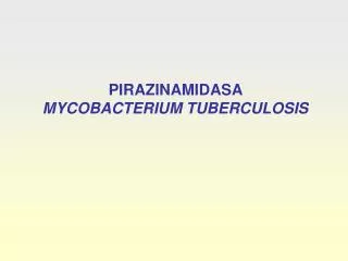 PIRAZINAMIDASA MYCOBACTERIUM TUBERCULOSIS