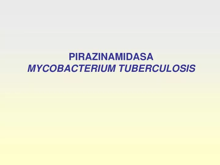 pirazinamidasa mycobacterium tuberculosis