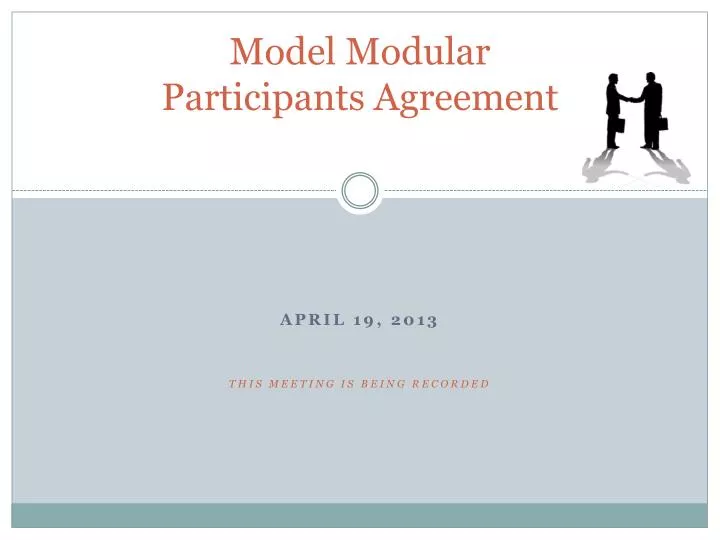 model modular participants agreement