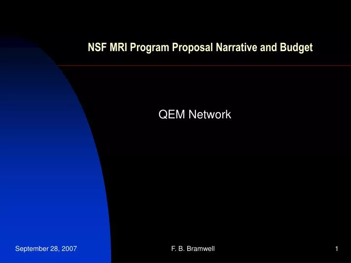 nsf mri program proposal narrative and budget