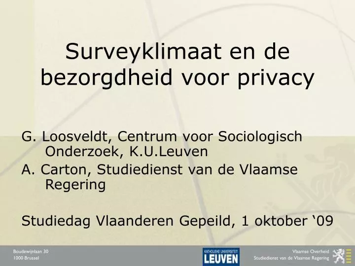 surveyklimaat en de bezorgdheid voor privacy
