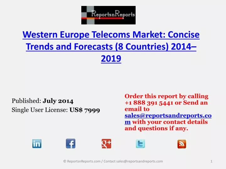 western europe telecoms market concise trends and forecasts 8 countries 2014 2019