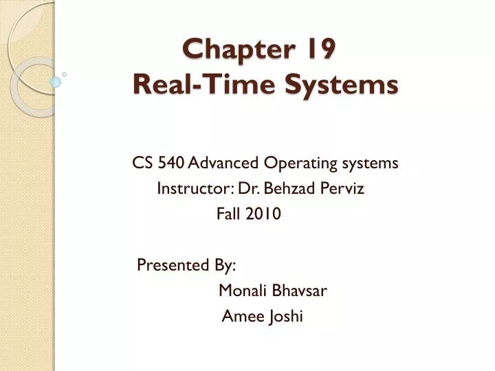 chapter 19 real time systems