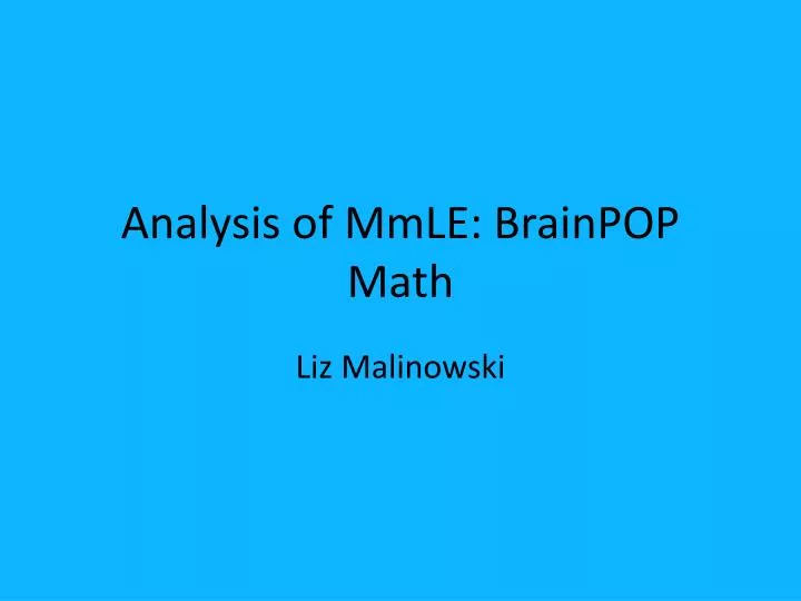 analysis of mmle brainpop math