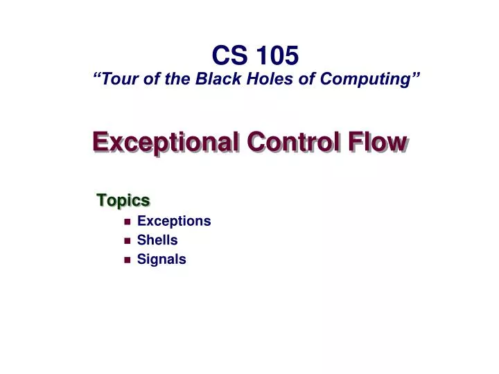 exceptional control flow