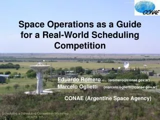 Space Operations as a Guide for a Real-World Scheduling Competition