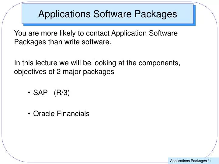 applications software packages