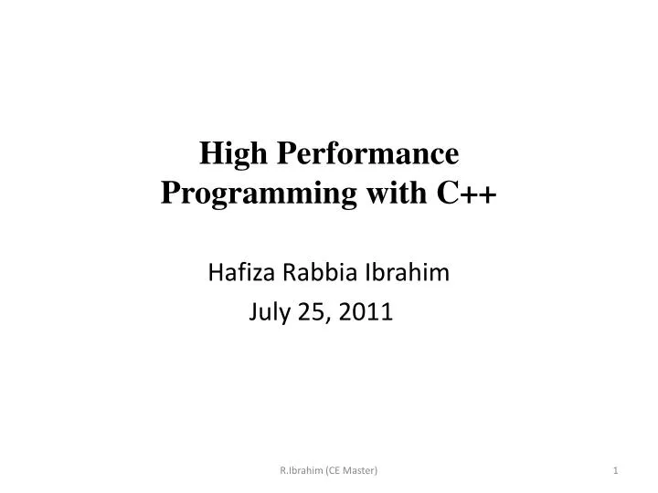 high performance programming with c