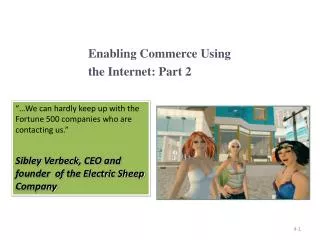 Enabling Commerce Using the Internet: Part 2