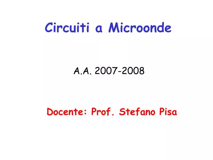 circuiti a microonde