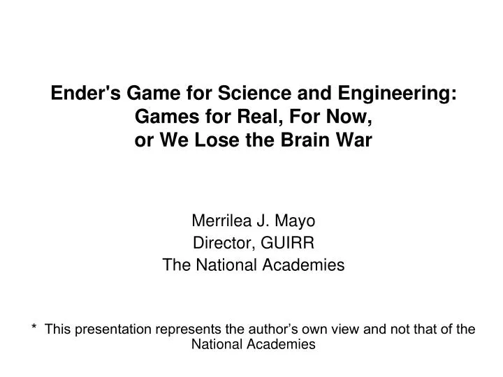 ender s game for science and engineering games for real for now or we lose the brain war
