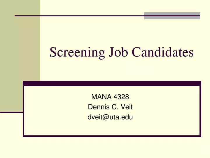 screening job candidates