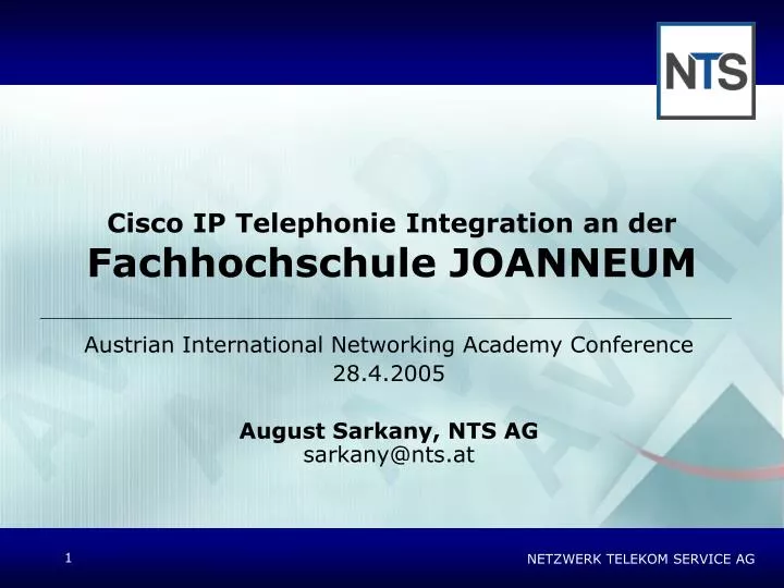 cisco ip telephonie integration an der fachhochschule joanneum