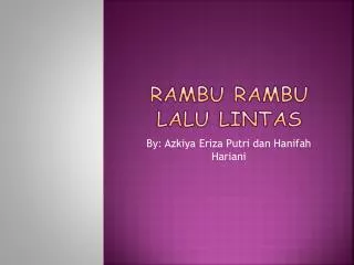 rambu rambu lalu lintas