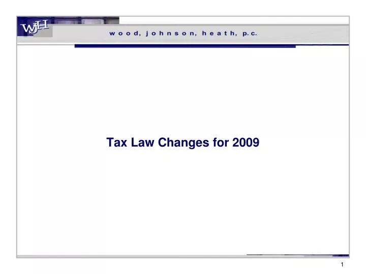 tax law changes for 2009