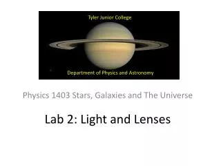 Lab 2: Light and Lenses