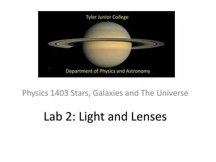 lab 2 light and lenses