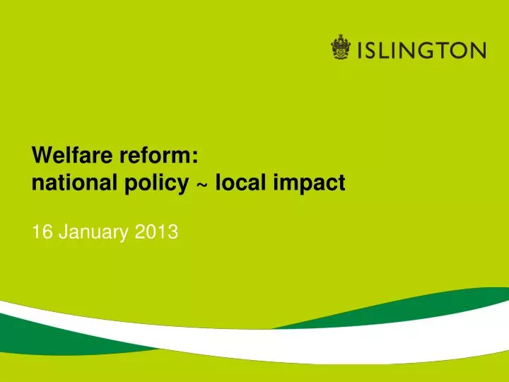 welfare reform national policy local impact