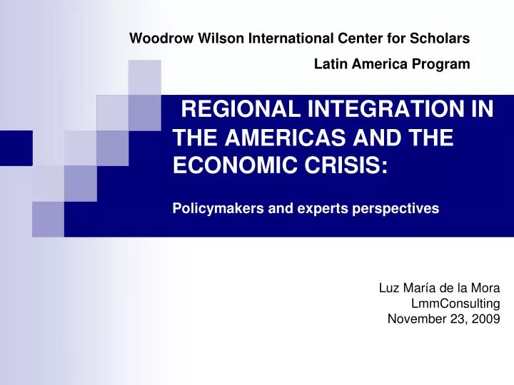 regional integration in the americas and the economic crisis policymakers and experts perspectives
