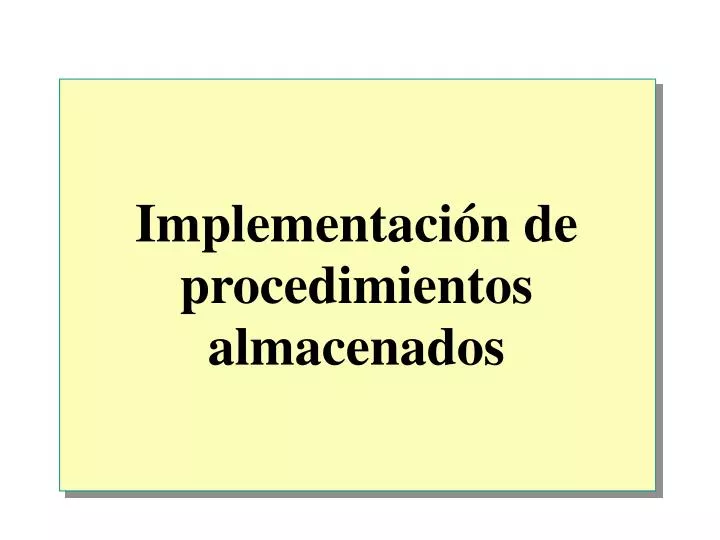 implementaci n de procedimientos almacenados