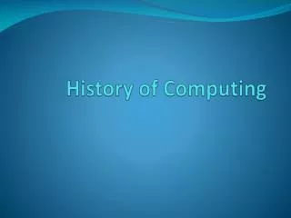 History of Computing