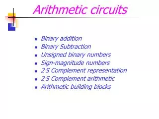 Arithmetic circuits