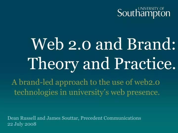 web 2 0 and brand theory and practice