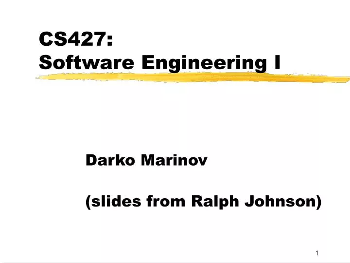cs427 software engineering i