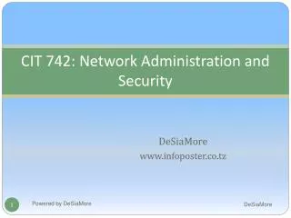 CIT 742: Network Administration and Security
