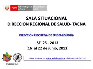 sala situacional direccion regional de salud tacna