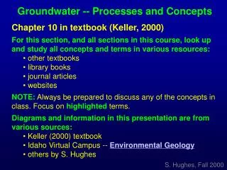 Groundwater -- Processes and Concepts