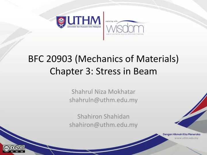 bfc 20903 mechanics of materials chapter 3 stress in beam