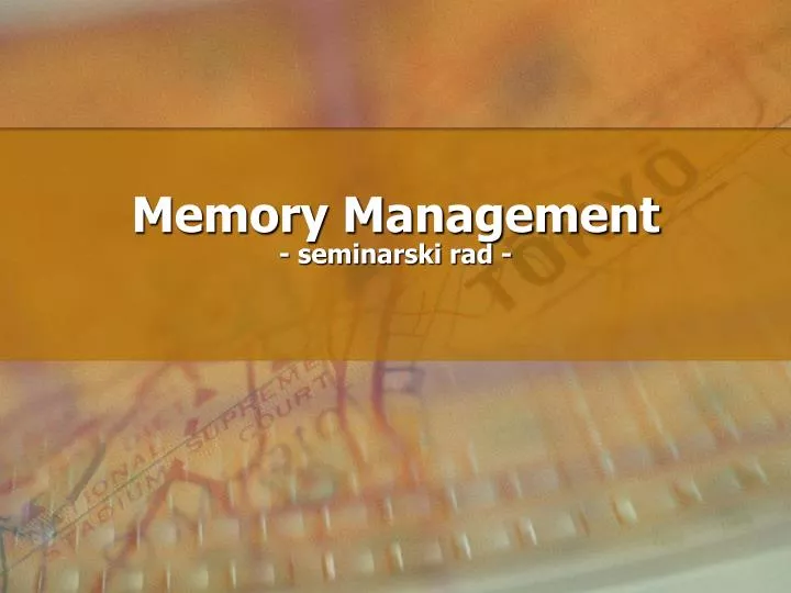 memory management seminarski rad