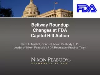 Beltway Roundup Changes at FDA Capitol Hill Action