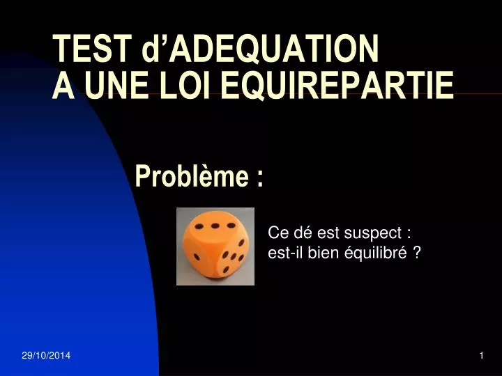 test d adequation a une loi equirepartie