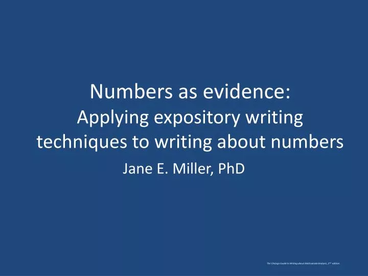 numbers as evidence applying expository writing techniques to writing about numbers