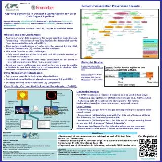 Applying Semantics in Dataset Summarization for Solar Data Ingest Pipelines