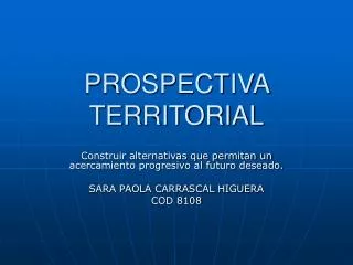 prospectiva territorial