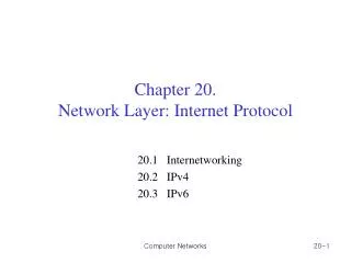 Chapter 20. Network Layer: Internet Protocol
